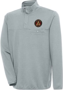 Antigua Atlanta United FC Mens Grey Steamer Long Sleeve 1/4 Zip Pullover