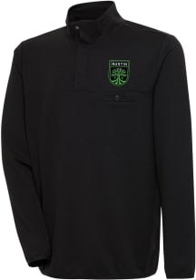 Antigua Austin FC Mens Black Steamer Long Sleeve 1/4 Zip Pullover