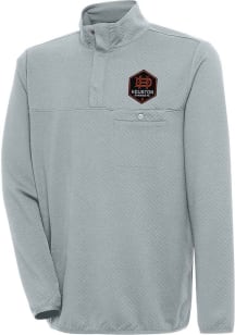 Antigua Houston Dynamo Mens Grey Steamer Long Sleeve 1/4 Zip Pullover