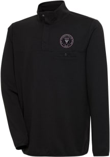 Antigua Inter Miami CF Mens Black Steamer Long Sleeve 1/4 Zip Pullover