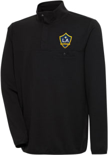 Antigua LA Galaxy Mens Black Steamer Long Sleeve 1/4 Zip Pullover