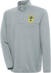 Antigua Nashville SC Mens Grey Steamer Long Sleeve 1/4 Zip Pullover