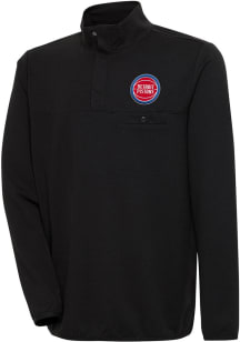 Antigua Detroit Pistons Mens Black Steamer Long Sleeve 1/4 Zip Pullover