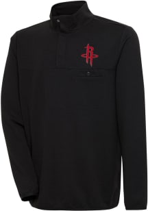 Antigua Houston Rockets Mens Black Steamer Long Sleeve 1/4 Zip Pullover