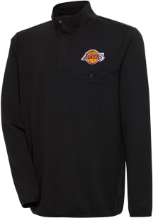 Antigua Los Angeles Lakers Mens Black Steamer Long Sleeve 1/4 Zip Pullover