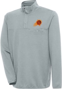 Antigua Phoenix Suns Mens Grey Steamer Long Sleeve 1/4 Zip Pullover