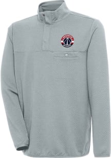 Antigua Washington Wizards Mens Grey Steamer Long Sleeve 1/4 Zip Pullover