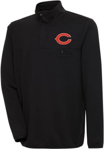 Antigua Chicago Bears Mens Black Steamer Long Sleeve 1/4 Zip Pullover