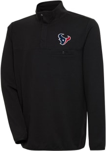 Antigua Houston Texans Mens Black Steamer Long Sleeve 1/4 Zip Pullover