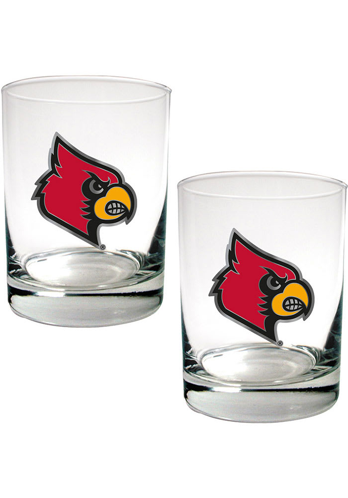 NCAA Louisville Cardinals 2pc. Rocks Glass Set