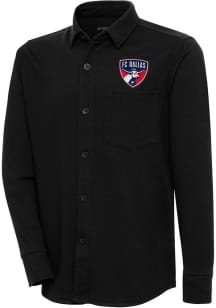 Antigua FC Dallas Mens Black Steamer Shacket Long Sleeve Dress Shirt