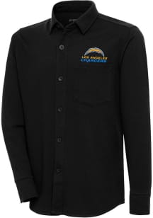 Antigua Los Angeles Chargers Mens Black Steamer Shacket Long Sleeve Dress Shirt