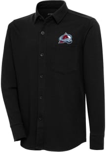 Antigua Colorado Avalanche Mens Black Steamer Shacket Long Sleeve Dress Shirt