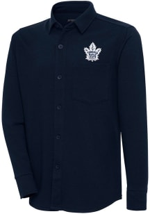 Antigua Toronto Maple Leafs Mens Navy Blue Steamer Shacket Long Sleeve Dress Shirt