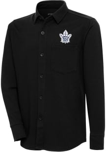 Antigua Toronto Maple Leafs Mens Black Steamer Shacket Long Sleeve Dress Shirt