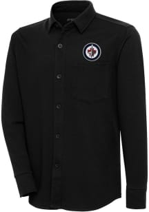 Antigua Winnipeg Jets Mens Black Steamer Shacket Long Sleeve Dress Shirt