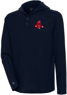 Antigua Boston Red Sox Mens Navy Blue Strong Hold Long Sleeve Hoodie
