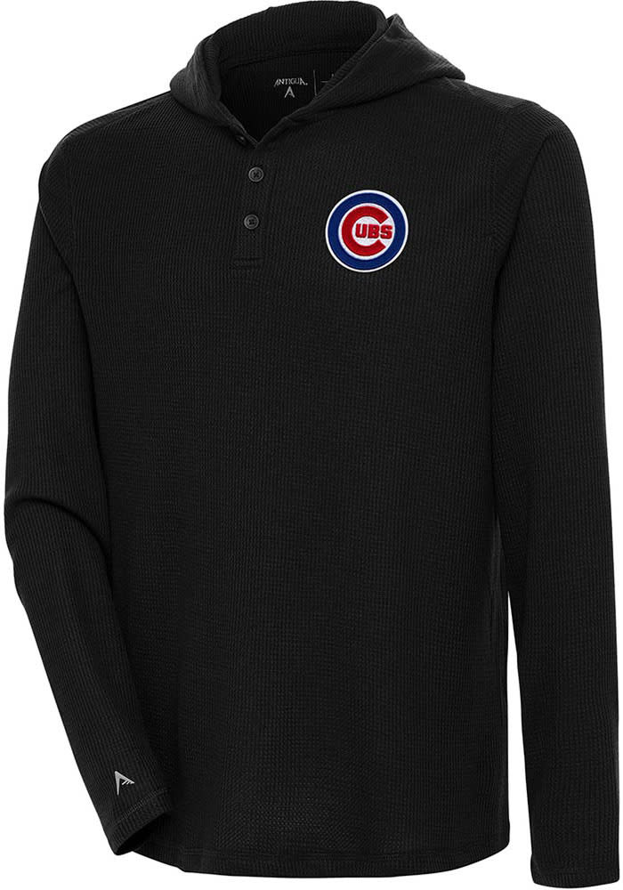 Antigua Chicago Cubs Grey Strong Hold Long Sleeve Hoodie, Grey, 100% POLYESTER, Size 2XL, Rally House