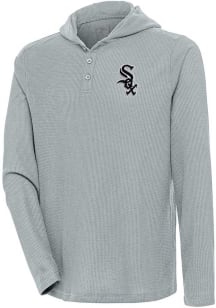 Antigua Chicago White Sox Mens Grey Strong Hold Long Sleeve Hoodie