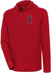 Antigua Los Angeles Angels Mens Red Strong Hold Long Sleeve Hoodie