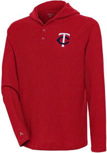 Antigua Minnesota Twins Mens Red Strong Hold Long Sleeve Hoodie