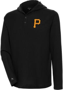 Antigua Pittsburgh Pirates Mens Black Strong Hold Long Sleeve Hoodie