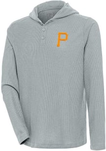 Antigua Pittsburgh Pirates Mens Grey Strong Hold Long Sleeve Hoodie