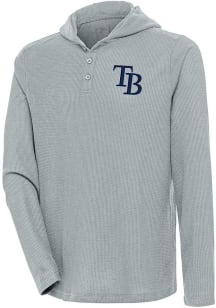 Antigua Tampa Bay Rays Mens Grey Strong Hold Long Sleeve Hoodie