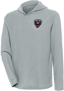 Antigua DC United Mens Grey Strong Hold Long Sleeve Hoodie