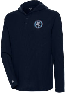 Antigua New York City FC Mens Navy Blue Strong Hold Long Sleeve Hoodie