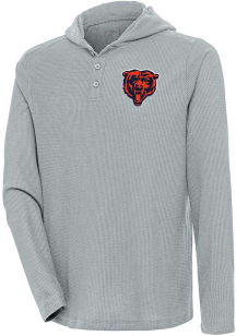 Antigua Chicago Bears Mens Grey Strong Hold Long Sleeve Hoodie