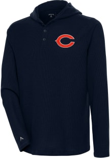 Antigua Chicago Bears Mens Navy Blue Strong Hold Long Sleeve Hoodie
