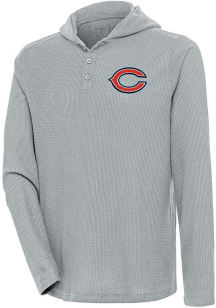 Antigua Chicago Bears Mens Grey Strong Hold Long Sleeve Hoodie