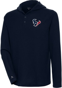 Antigua Houston Texans Mens Navy Blue Strong Hold Long Sleeve Hoodie