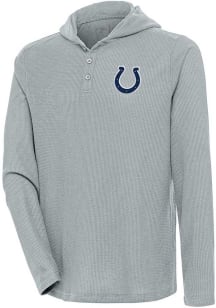 Antigua Indianapolis Colts Mens Grey Strong Hold Long Sleeve Hoodie