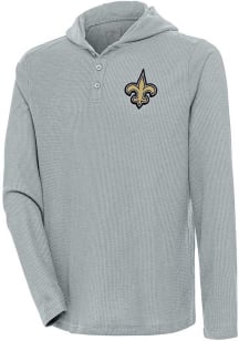 Antigua New Orleans Saints Mens Grey Strong Hold Long Sleeve Hoodie