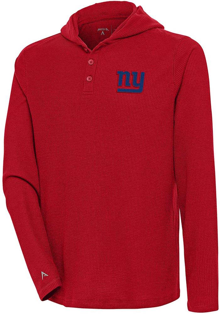 Antigua New York Giants Red Strong Hold Long Sleeve Hoodie, Red, 100% POLYESTER, Size S, Rally House
