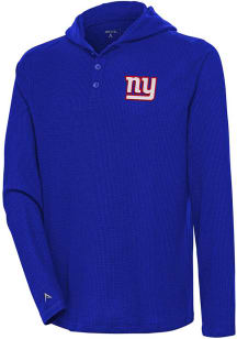 Antigua New York Giants Mens Blue Strong Hold Long Sleeve Hoodie