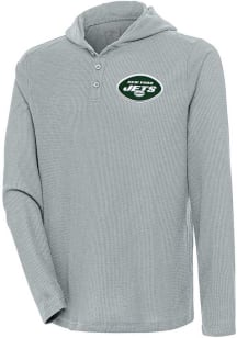 Antigua New York Jets Mens Grey Strong Hold Long Sleeve Hoodie