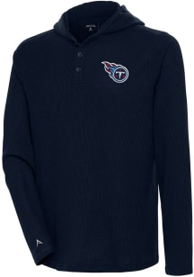 Antigua Tennessee Titans Mens Navy Blue Strong Hold Long Sleeve Hoodie