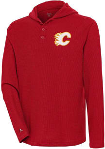 Antigua Calgary Flames Mens Red Strong Hold Long Sleeve Hoodie