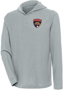 Antigua Florida Panthers Mens Grey Strong Hold Long Sleeve Hoodie