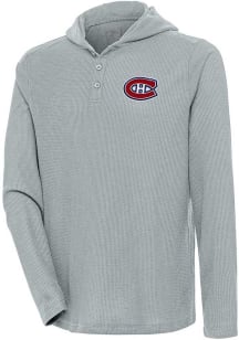 Antigua Montreal Canadiens Mens Grey Strong Hold Long Sleeve Hoodie