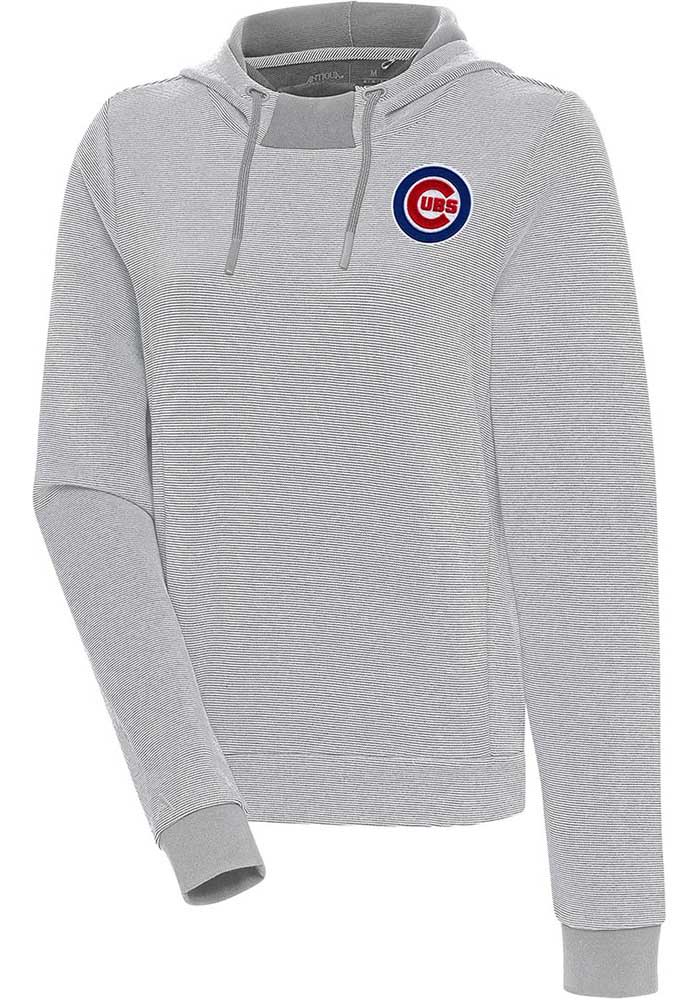 Antigua Chicago Cubs Women's Black Axe Bunker Hooded Sweatshirt, Black, 86% Cotton / 11% Polyester / 3% SPANDEX, Size XL, Rally House