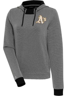 Antigua Oakland Athletics Womens Black Axe Bunker Hooded Sweatshirt