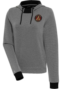 Antigua Atlanta United FC Womens Black Axe Bunker Hooded Sweatshirt