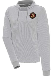Antigua Atlanta United FC Womens Grey Axe Bunker Hooded Sweatshirt