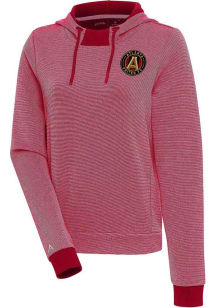 Antigua Atlanta United FC Womens Red Axe Bunker Hooded Sweatshirt