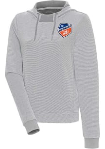 Antigua FC Cincinnati Womens Grey Axe Bunker Hooded Sweatshirt
