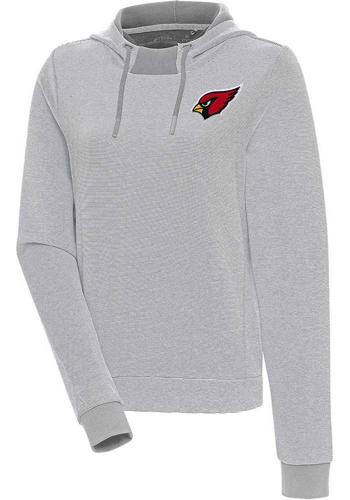 Antigua Arizona Cardinals Women's Grey Axe Bunker Hooded Sweatshirt, Grey, 86% Cotton / 11% Polyester / 3% SPANDEX, Size XL, Rally House